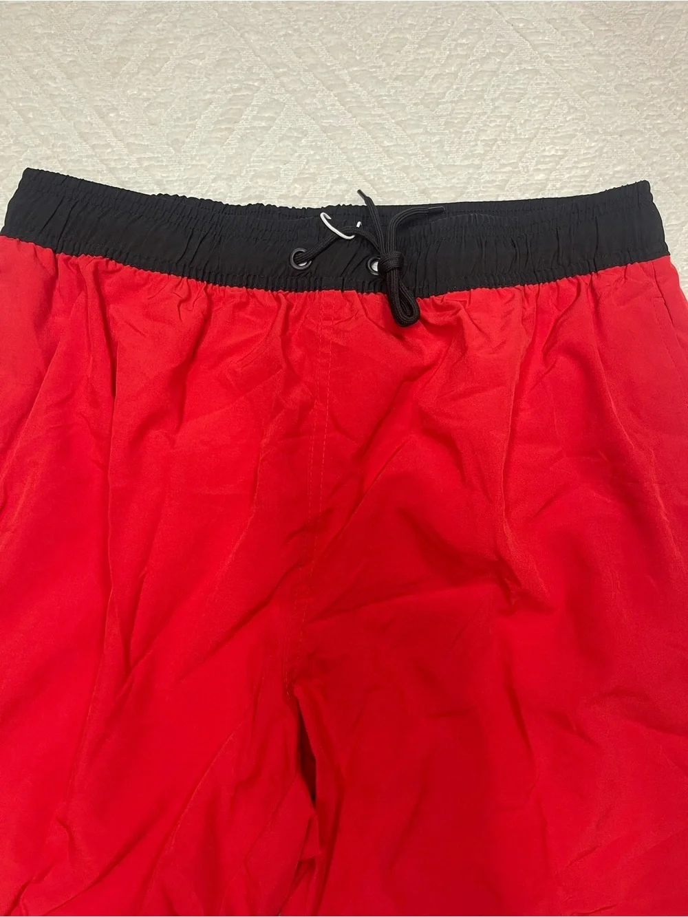 Arcweg Men's Red Swim Shorts Mesh Lined Zipper Pocket Size M